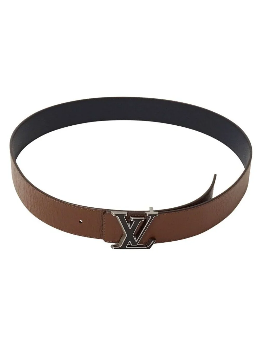 Louis Vuitton Belt LV Tilt Reverse Taurillon Navy Brown 100 40 Reversible
